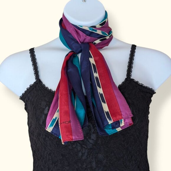 Vintage Colourful Striped Echo Scarf - Picture 2 of 6